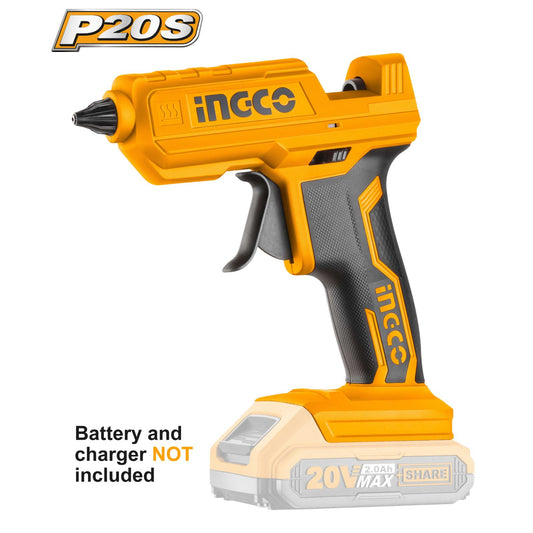 Ingco 20V Cordless Glue Gun (SOLO) incl glue sticks