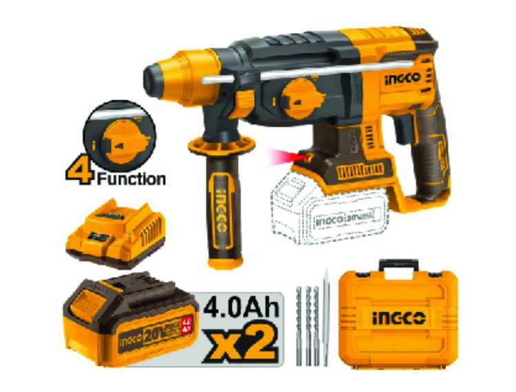 Picture of DRILL ROTARY HAMMER (INGCO) 20V B/LESS KIT