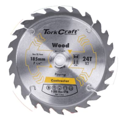 Show details for BLADE C/SAW 185mm x24T 20/16 WOOD Picture of BLADE C/SAW 185mm x24T 20/16 WOOD
