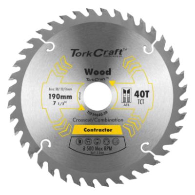 Show details for BLADE C/SAW 190mm x40T 30/20/16 WOOD Picture of BLADE C/SAW 190mm x40T 30/20/16 WOOD