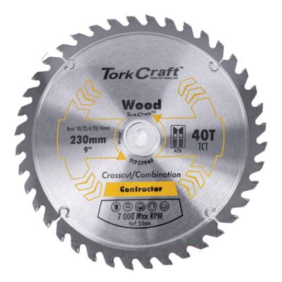 Show details for BLADE C/SAW 230mm x40T 30/1/20/16 WOOD Picture of BLADE C/SAW 230mm x40T 30/1/20/16 WOOD