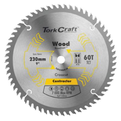 Show details for BLADE CONTRACTOR 230 X 60T 16MM Picture of BLADE CONTRACTOR 230 X 60T 16MM