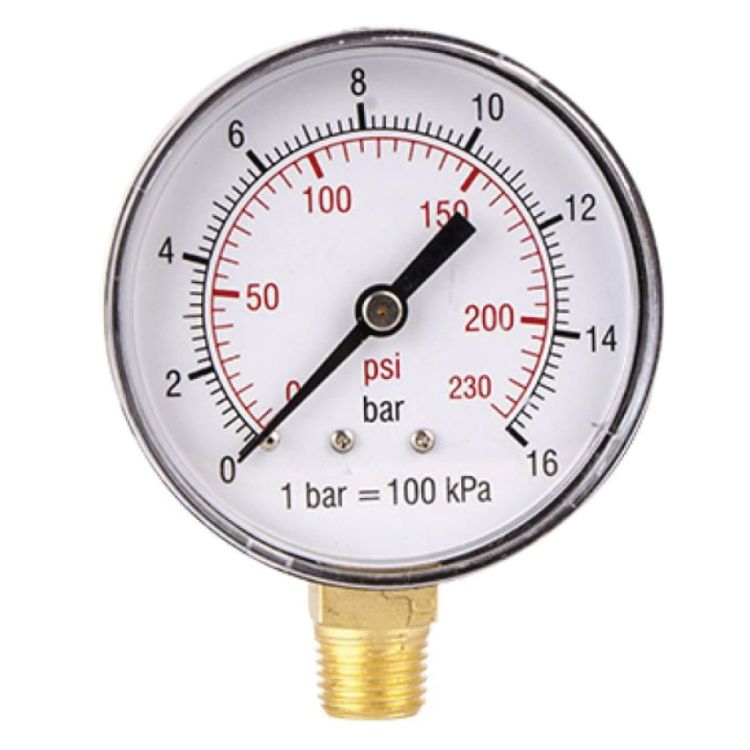 Picture of PRESSURE GAUGE 0-16BAR 63MM 1/4" LOWER