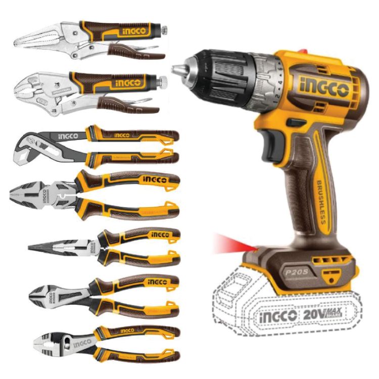 Picture of DRILL DRIVER 52NM + PLIER 7PCS COMBO