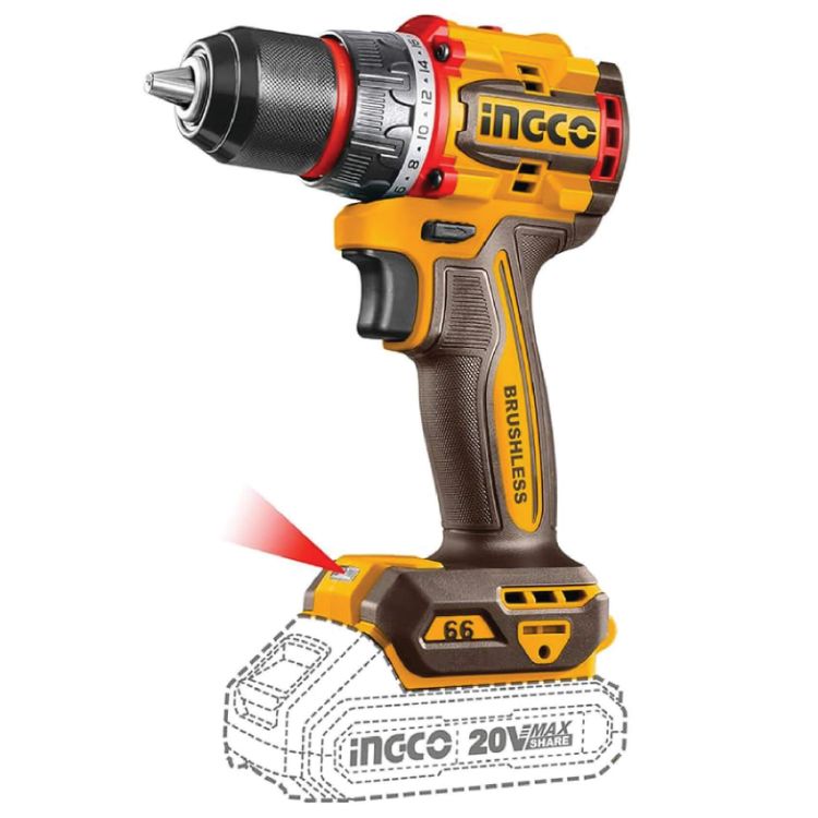Picture of DRILL DRIVER (INGCO) 20V 66NM B/LESS