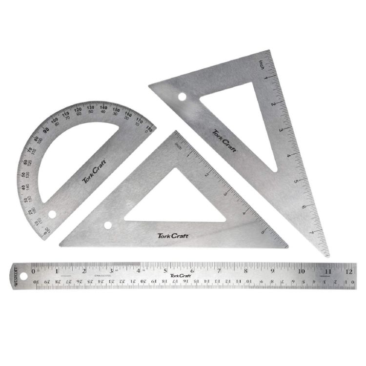 Picture of PROTRACTOR RULER & 2 x TRIANGLE SET (TKT)