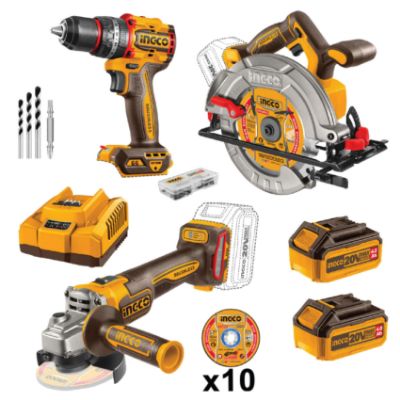 Show details for A/GRINDER/IMP.DRILL/CIRC/SAW COMBO 3PC C/LESS 20V Picture of A/GRINDER/IMP.DRILL/CIRC/SAW COMBO 3PC C/LESS 20V