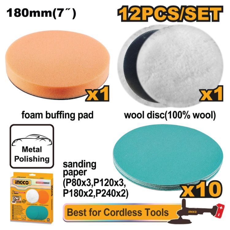 Picture of POLISHING/GRINDING ACCESSORIES 12PCS KIT (INGCO)