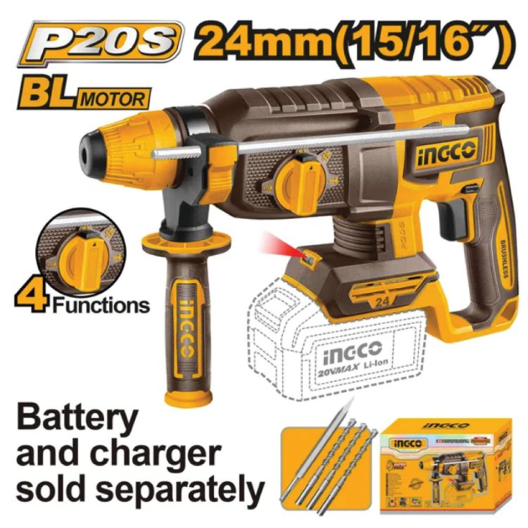 Picture of DRILL ROTARY HAMMER (INGCO) 20V B/LESS SOLO