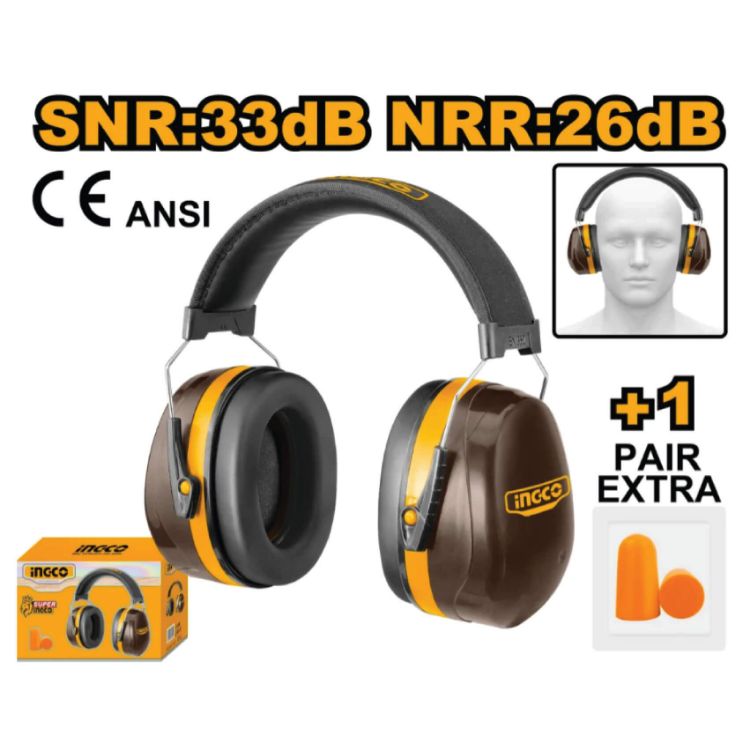 Picture of EAR MUFF WITH HEAD BAND + 1PR EAR PLUGS (INGCO)