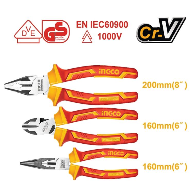 Picture of PLIER SET VDE 1000V (INGCO) 3PCS