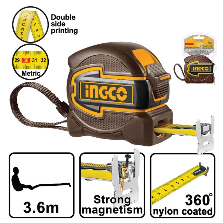 Picture of TAPE MEASURE STL (INGCO) 5M X 32MM MAG DBL HOOK
