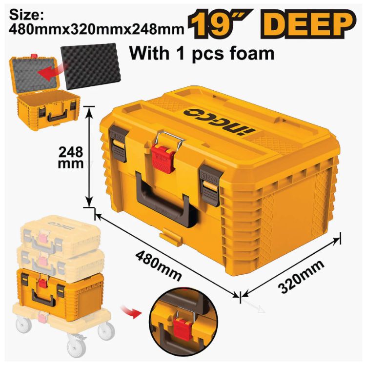 Picture of TOOLBOX STACKABLE 480X320X248MM (INGCO) EMPTY
