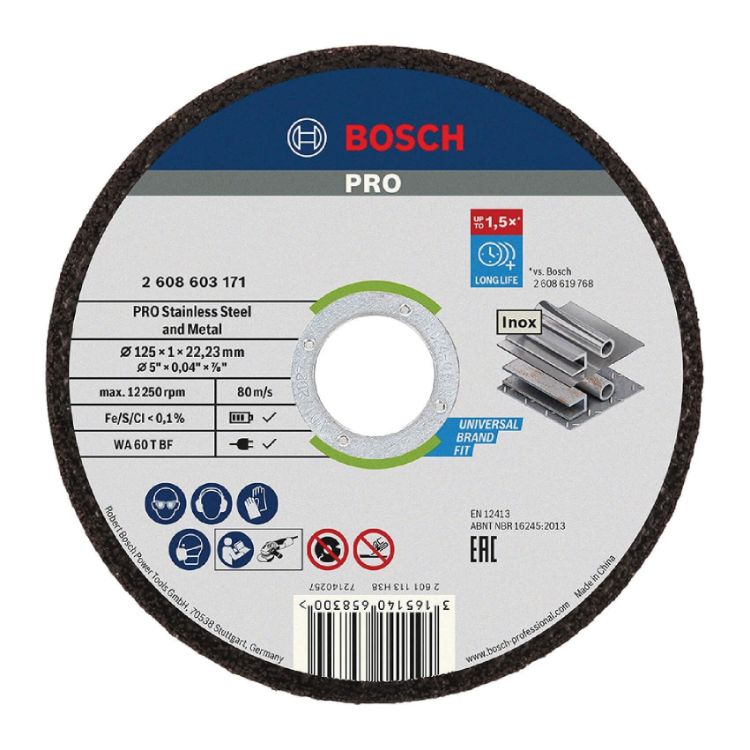 Picture of DISC CUTTING 125 x 1.0mm (BOS) INOX