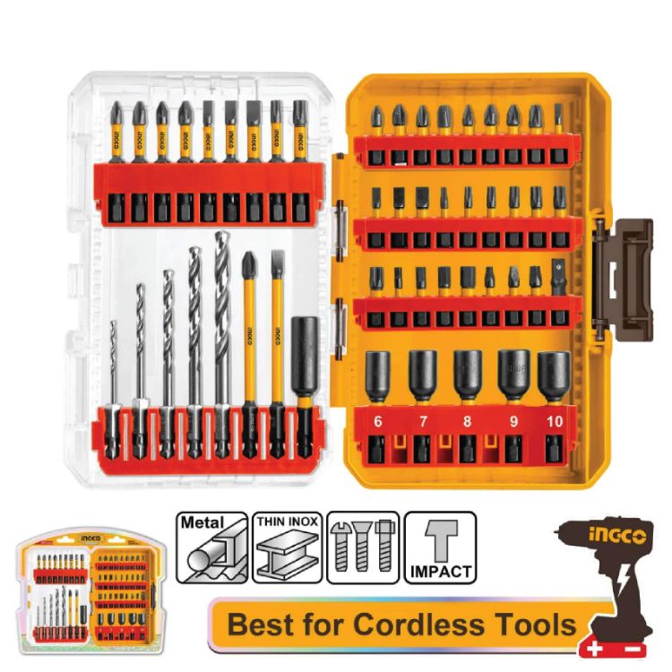 Picture of SCREWDRIVER BIT SET IMPACT (INGCO) 49PCS