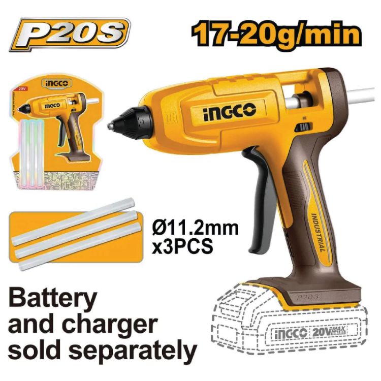 Picture of GLUE GUN  + 3 STICKS (INGCO) 20V CORDLESS SOLO
