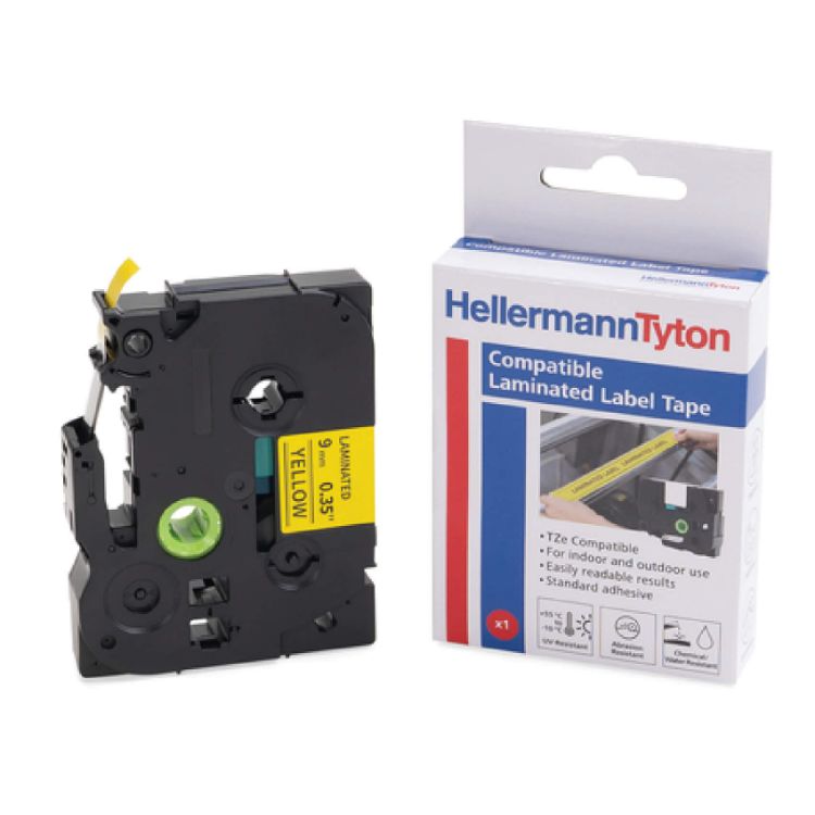 Picture of HTZ LABEL TAPE 9mm x 8.0M BLK/WHIT (HEL)